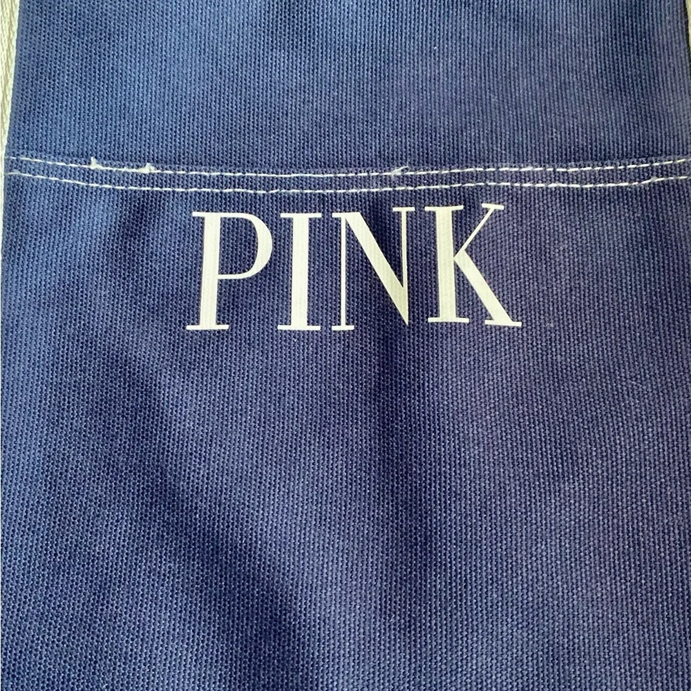 PINK Victoria's Secret Navy White Zip Tote Duffel Travel Overnight Bag Luggage - Picture 4 of 7